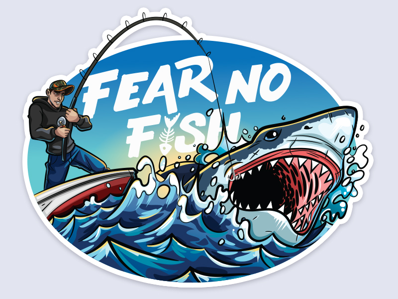 Fear No Fish Sticker Design Graphic by Regulrcrative · Creative