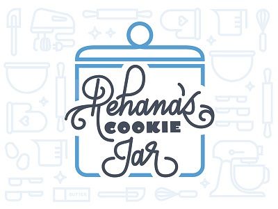 Logo - Rehana's Cookie Jar bake bakery baking calligraphy cookie cookie jar graphic design iconography icons illustration illustrator lettering logo sketch sugar cookies vector