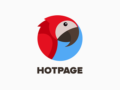 Hotpage logotype bird brand hot identity jungle logo parrot red