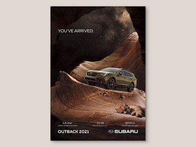 Print Ad Subaru advertising car design digitalart outback photoshop photoshop art subaru