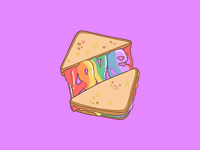 Rainbow Love Sandwich design illustration