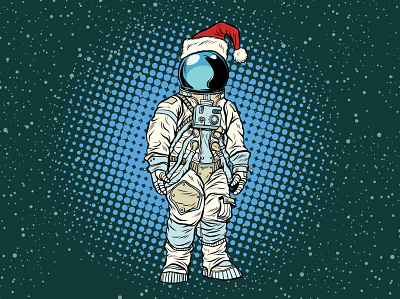 Astronaut Christmas design illustration