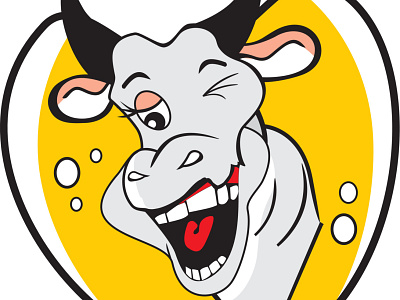 Winking Cow design illustration vector