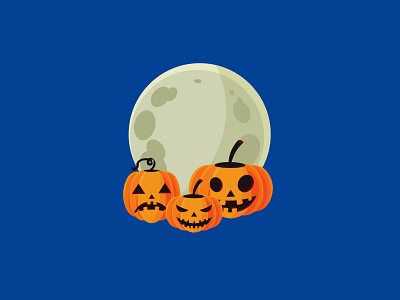 Halloween Pumpkin and Moon design icon illustration vector
