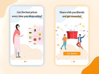 Online shopping apps splash page