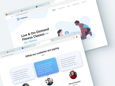 Landing page/ Fitness Studio design fitness testimonials uidesign uiux ux uxdesign web