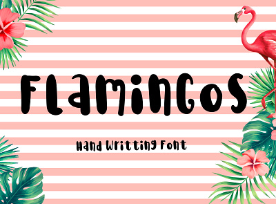 Flamingos Font branding cute design font friendly handcraft handwritten joyful kid lettering logo playful type