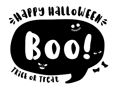 Boo, Happy Halloween. Trick or treat Graphic