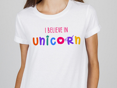 I Believe in Unicorn Lettering Handwriting clipart