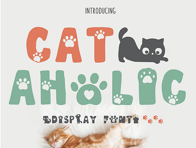 Cat-Aholic adorable cartoon font cat cat lover cute display font kitten playful font symbol font tabby