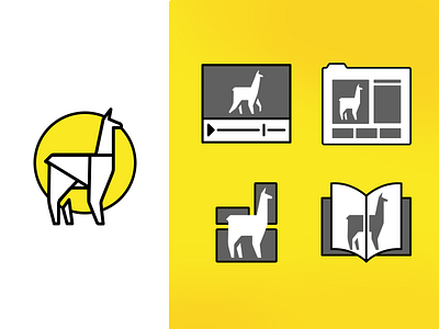 Llama Icon Creative Services black and white branding creative services icon icons illustrator llama logo print services video