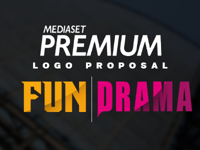Mediaset Premium Fun & Drama branding graphic design logo logo design mediaset mediaset premium premium drama premium fun tv channel typography whimsical brains