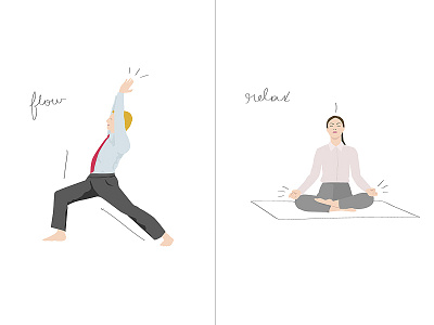 Relax Business Yoga business business yoga calming cards employee human resources illustration meditation office postures relax yoga