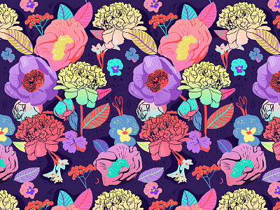 Floral textile pattern