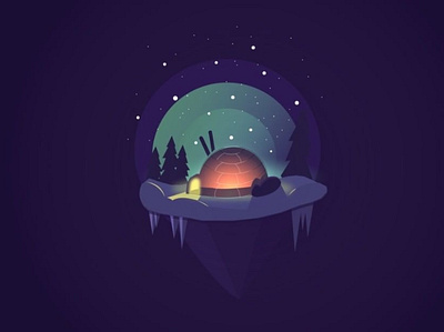 floating igloo design illustration vector