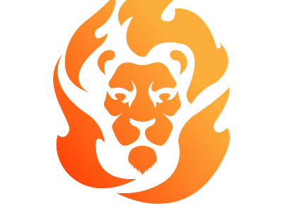 fire lion art awesome cool design fire gradient illustration illustrator lion vector