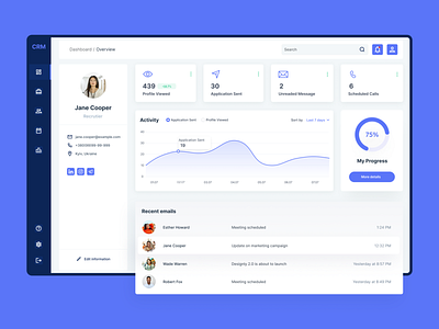 CRM Dashboard | HR managment system crm dashboard design figma graphic design hr managment system ui ux