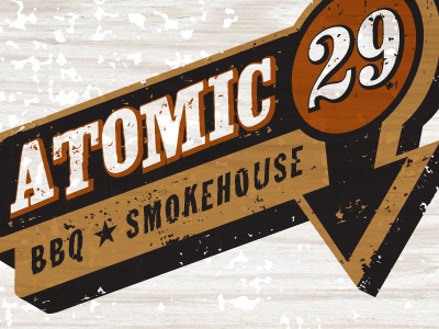 Atomic 29 logo design restaurant branding