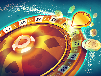 Dribbble Megabonus cash casino chip club heart lucky wheel poker roulette shft spade superhappyfuntime wsop