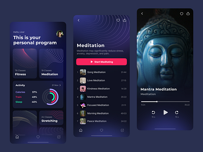 Health and Meditation Mobile App