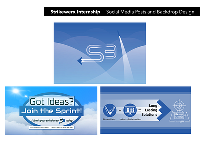 Strikewerx: Social Media Posts and Backdrop business illustrator internship linkedin social media student work