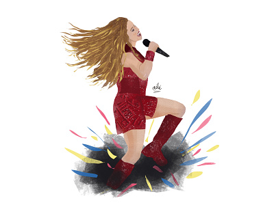 Shakira dándolo todo! champeta colombia dancing design digital illustration illustration illustration digital illustrator shakira singer super bowl woman