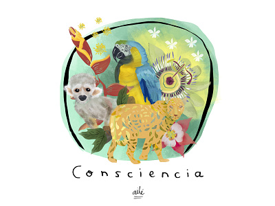 Consciencia amazon animals biodiversity colombia colombian illustration consciousness design digital illustration diversity flora flowers guacamaya heliconia illustration illustration digital jaguars tropical tropical leaves