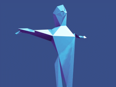 Experiment with Dr. Manhattan 3d 3d illustration blue dr. manhattan dude experiment flat shaded guy low poly man