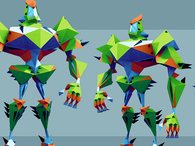 Low Poly Robo 3d 3d illustration flat shaded low poly robot simplefied style stylized