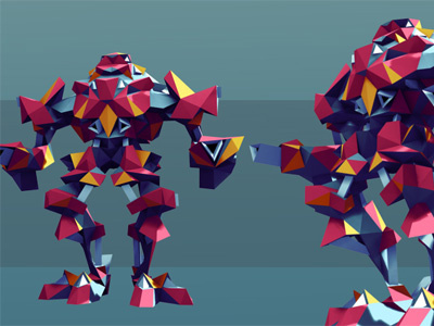 Low Poly Robo Sculptoro 3d 3d illustration flat shaded low poly robot sculpted simplefied style stylized tris