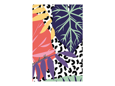 Abstract Botanical Poster abstract abstract background abstract design botanical illustration botany colorful contemporary illustration leopard print modern