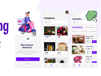 Grocery App UI/UX Design adobe adobexd app design figma mobile app mockup ui ux wireframe