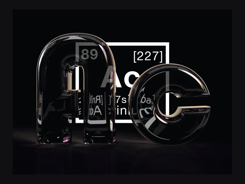 Periodic Table 3d dispersion distortion refraction typography