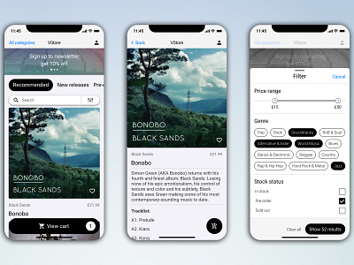 iOS Vinyl Store e commerce e commerce app e commerce design e commerce shop e shop e shopping ecommerce ios ios app ios app design shop store store design ui ui ux ui design uidesign uiux user interface vinyl