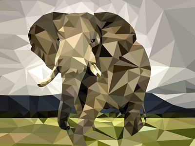 Elephant Poly Art