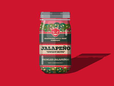 Handsome Devil Heat Pickled Jalapeños branding illustration jalapeño logo design peppers