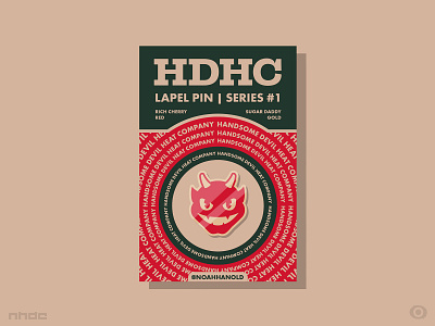 Handsome Devil Heat Co. Lapel Pins + Backing branding logo design packaging design pin