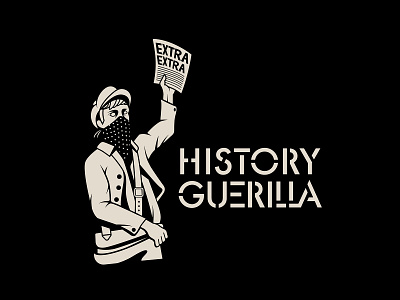 History Guerrilla: Newsboy Illustration branding history icon illustration logo newsboy podcast
