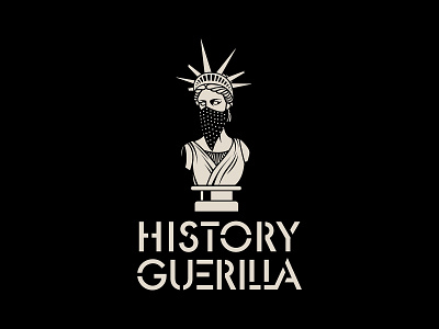 History Guerrilla Podcast branding branding crown history icon identity illustration liberty logo mark outlaw podcast woman