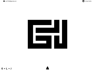 GLJ Monogram Logo branding graphic design icon identity letter logo logo design logotype monogram monogram logo