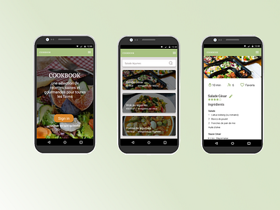 Cookbook - Mobile recipe app design graphic design ux