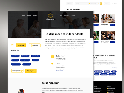 DIscovendry -Event registration - web application design ui ux