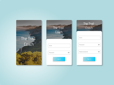 The Trail Coach - mobile login screen app design graphic design ui ux