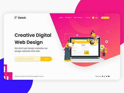 DZack - 2021 business website ui ux landing page design user interface website ui ux