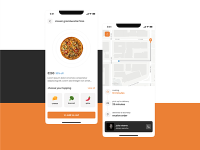 Pizzeria app UI product ui