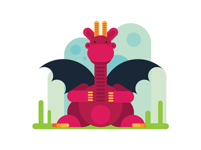 Dragon color design digital dragon drawing illustraion illustration illustrator sketch vector