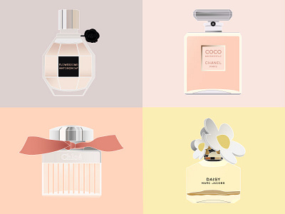 Favourite Scents illustration perfumes vector