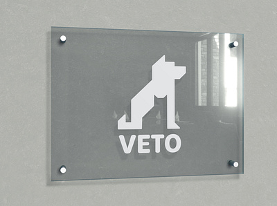 Veterinary logo animals cat dog geometric design logo mockup
