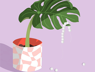 plant and pearls digital art illustration pastels plant procreate