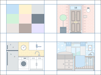 Vectors & Colours door home kitchen nursery scenes